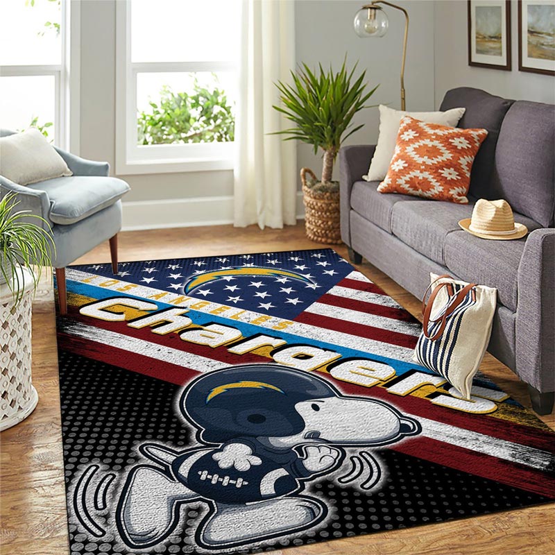 Los Angeles Chargers Area Rug NFL Area Rug Living Room Rug Outdoor Rug Rectangle Carpet