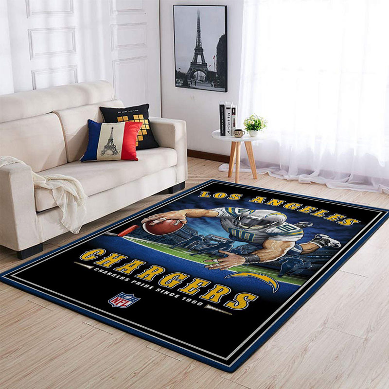 Los Angeles Chargers Rug NFL Area Rug Bedroom Rug Indoor Rugs Rectangle Carpet