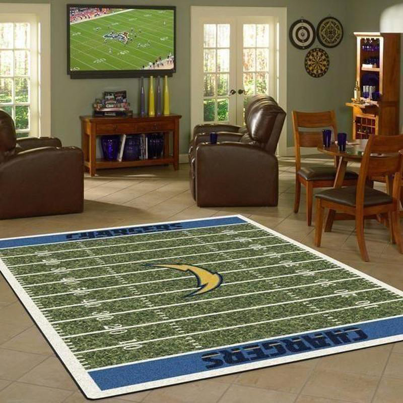 Los Angeles Chargers Rug NFL Area Rug Dining Room Rug Outdoor Rug Rectangle Carpet