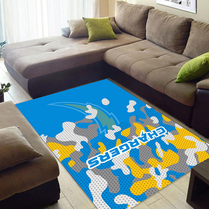 Los Angeles Chargers Area Rug NFL Area Rug Bathroom Rugs Indoor Outdoor Rug Rectangle Carpet