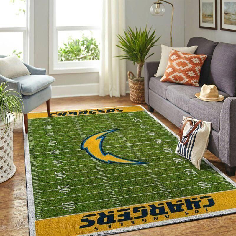 Los Angeles Chargers Rug NFL Area Rug Living Room Area Rug Outdoor Rugs Rectangle Carpet