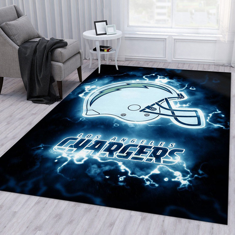 Los Angeles Chargers Area Rug NFL Area Rug Bathroom Rug Indoor Outdoor Rugs Rectangle Carpet
