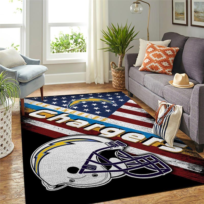 Los Angeles Chargers Area Rug NFL Area Rug Living Room Rug Indoor Rug Rectangle Carpet
