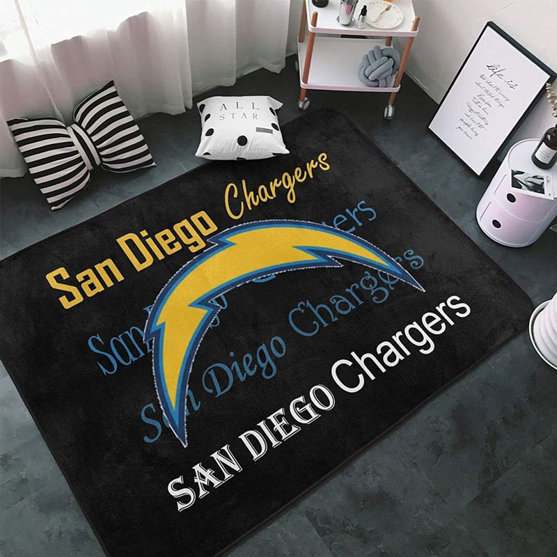 Los Angeles Chargers Area Rug NFL Area Rug Living Room Area Rug Indoor Rug Rectangle Carpet
