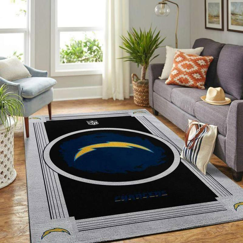 Los Angeles Chargers Rug NFL Area Rug Bedroom Rug Indoor Outdoor Rugs Rectangle Carpet