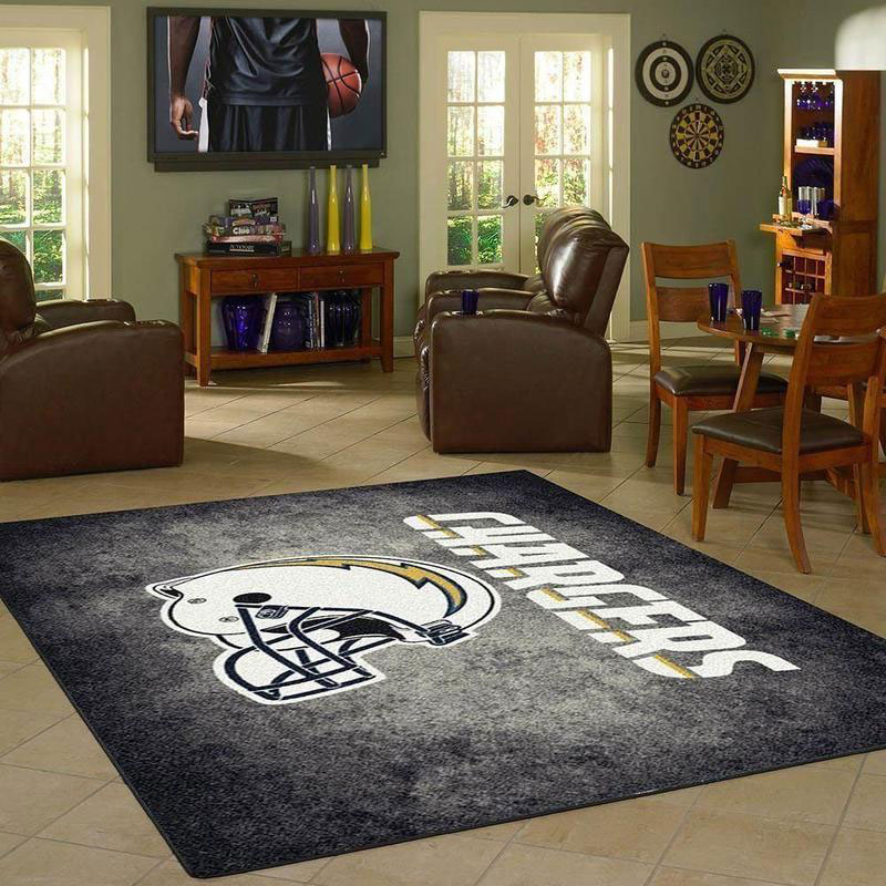 Los Angeles Chargers Area Rug NFL Area Rug Bedroom Rug Indoor Outdoor Rugs Rectangle Carpet