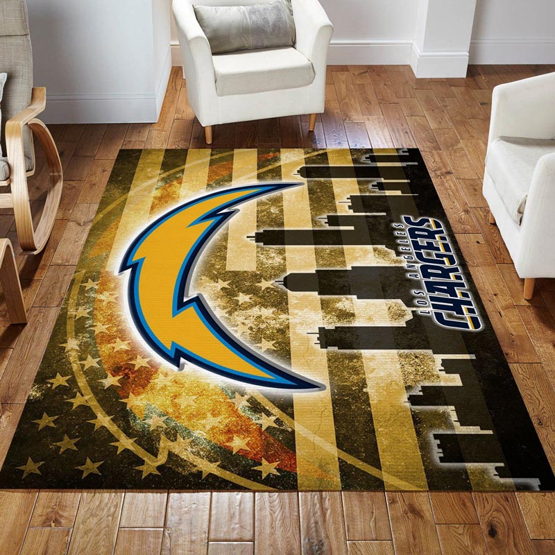 Los Angeles Chargers Rug NFL Area Rug Dining Room Rugs Outdoor Rug Rectangle Carpet