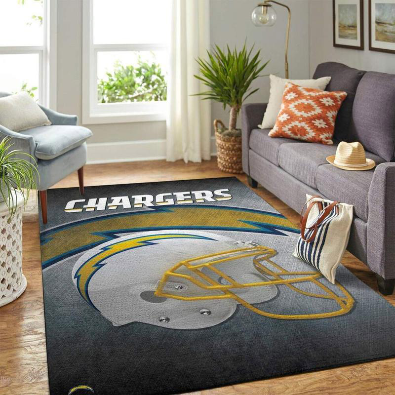 Los Angeles Chargers Rug NFL Area Rug Bathroom Rug Indoor Rug Rectangle Carpet