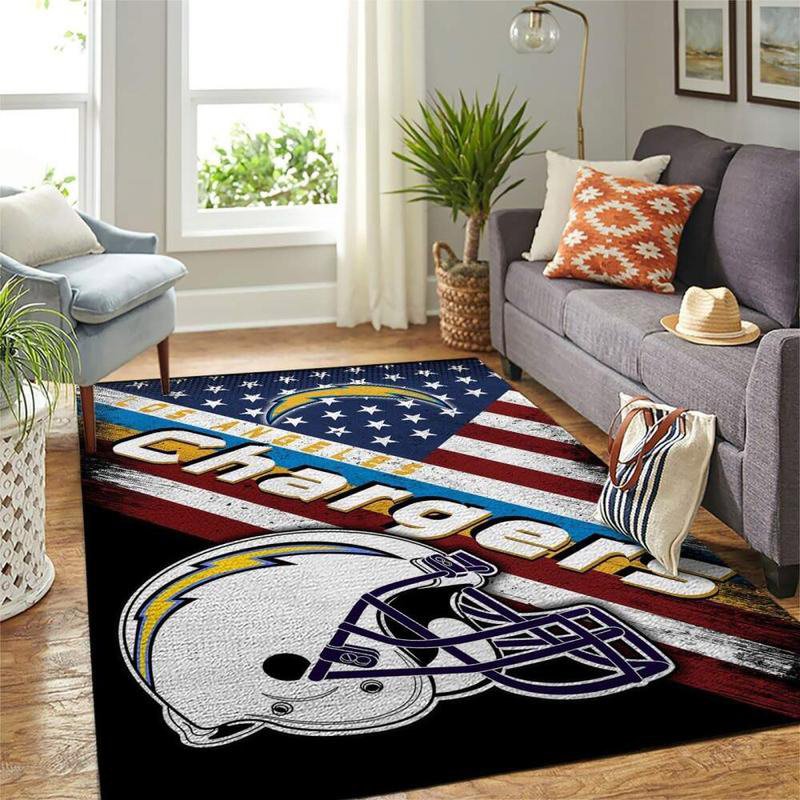 Los Angeles Chargers Area Rug NFL Area Rug Bathroom Rugs Indoor Outdoor Rug Rectangle Carpet