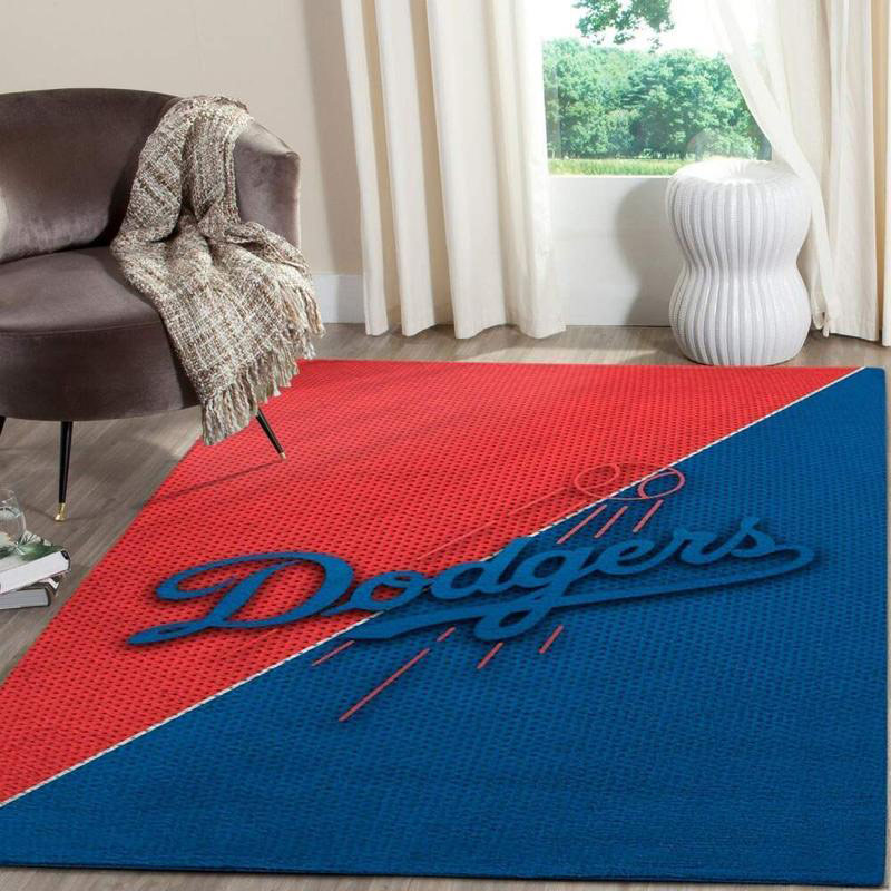 Los Angeles Dodgers Area Rug MLB Area Rug Bathroom Rugs Indoor Outdoor Rug Rectangle Carpet