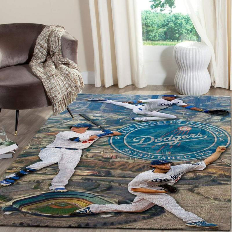 Los Angeles Dodgers Area Rug MLB Area Rug Bedroom Rug Outdoor Rug Rectangle Carpet