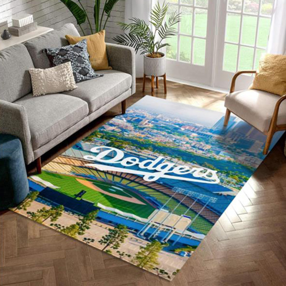 Los Angeles Dodgers Rug MLB Area Rug Living Room Area Rug Indoor Outdoor Rug Rectangle Carpet
