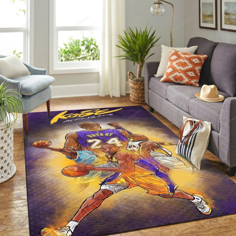 Los Angeles Lakers Area Rug NBA Area Rug Bathroom Rugs Outdoor Rugs Rectangle Carpet