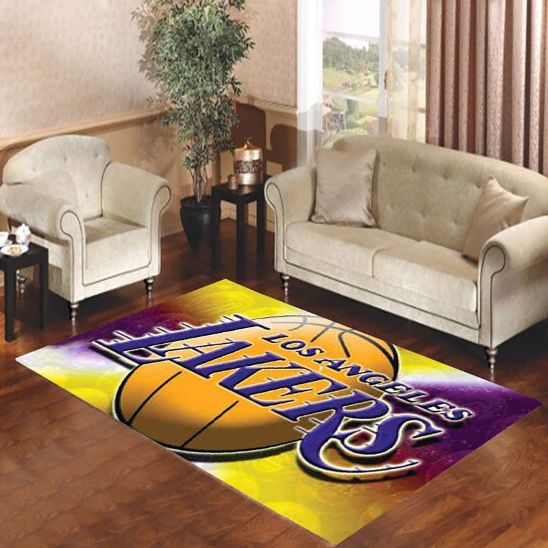 Los Angeles Lakers Area Rug NBA Area Rug Living Room Area Rug Indoor Outdoor Rugs Rectangle Carpet