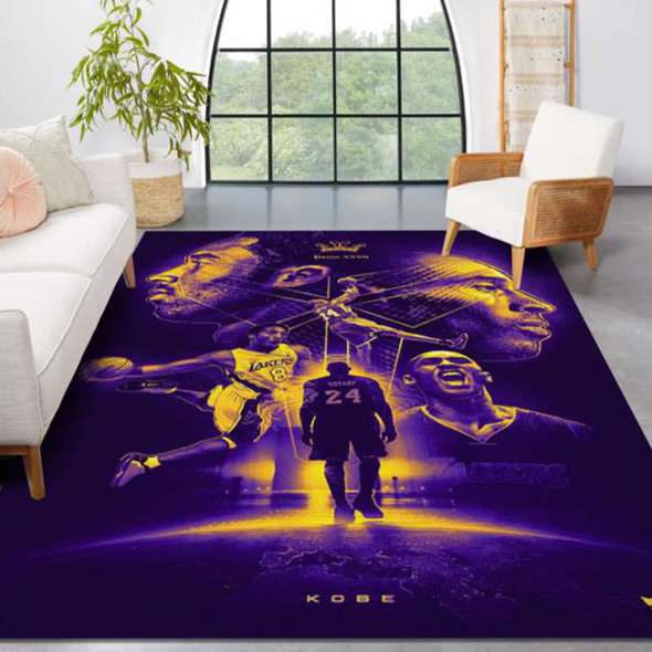 Los Angeles Lakers Area Rug NBA Area Rug Bathroom Rugs Indoor Outdoor Rug Rectangle Carpet