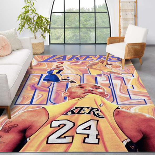 Los Angeles Lakers Area Rug NBA Area Rug Kitchen Rug Indoor Outdoor Rugs Rectangle Carpet
