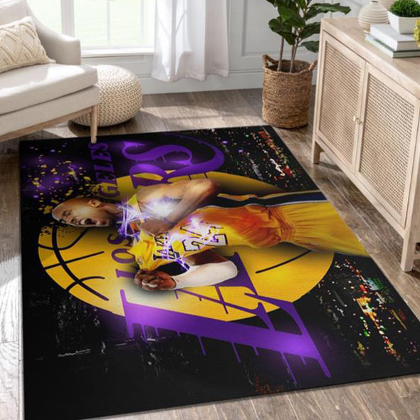 Los Angeles Lakers Area Rug NBA Area Rug Living Room Rug Outdoor Rugs Rectangle Carpet