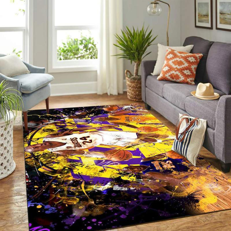 Los Angeles Lakers Rug NBA Area Rug Living Room Rug Outdoor Rug Rectangle Carpet