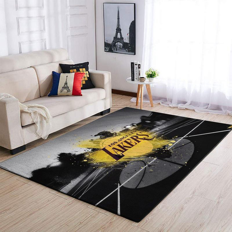 Los Angeles Lakers Area Rug NBA Area Rug Living Room Area Rug Outdoor Rugs Rectangle Carpet