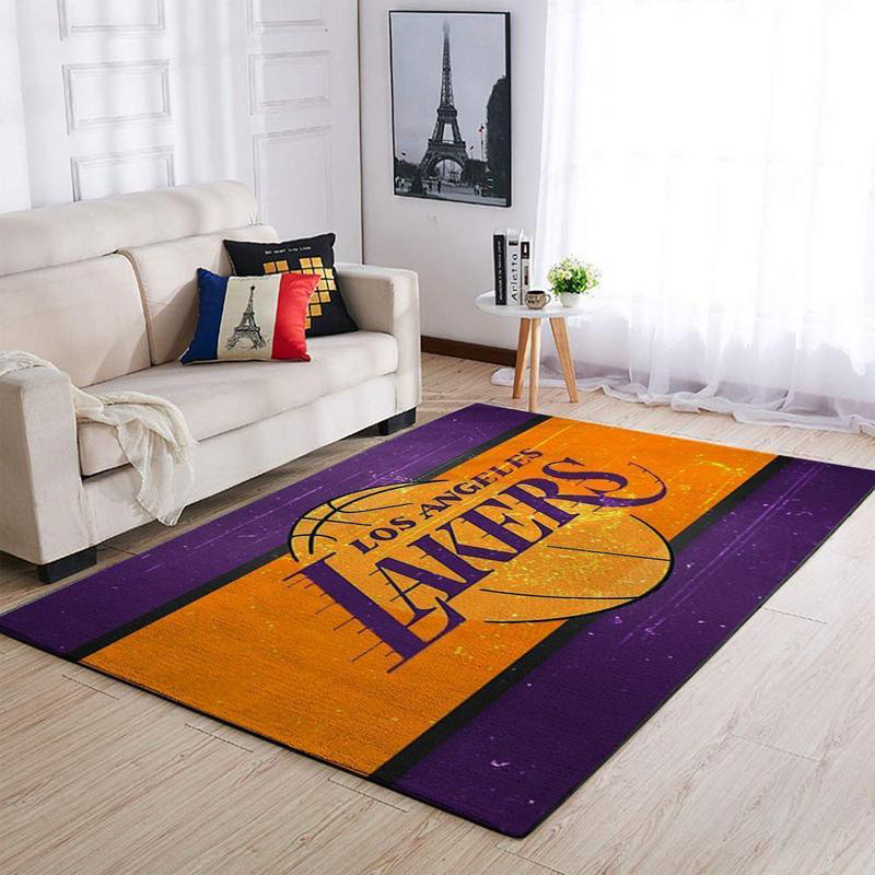 Los Angeles Lakers Area Rug NBA Area Rug Living Room Area Rug Indoor Outdoor Rugs Rectangle Carpet