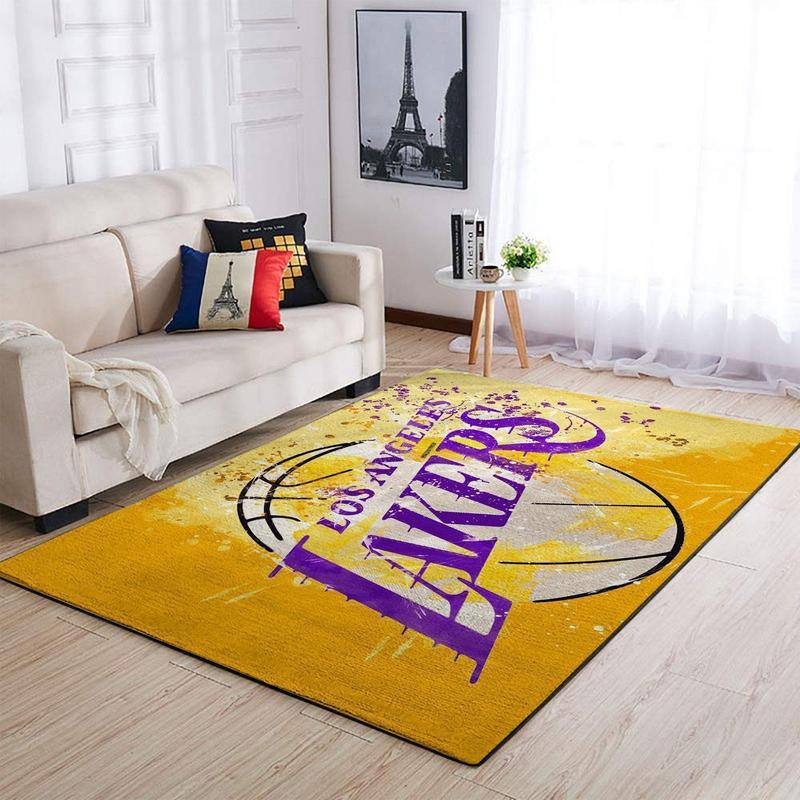 Los Angeles Lakers Area Rug NBA Area Rug Kitchen Rug Indoor Outdoor Rug Rectangle Carpet