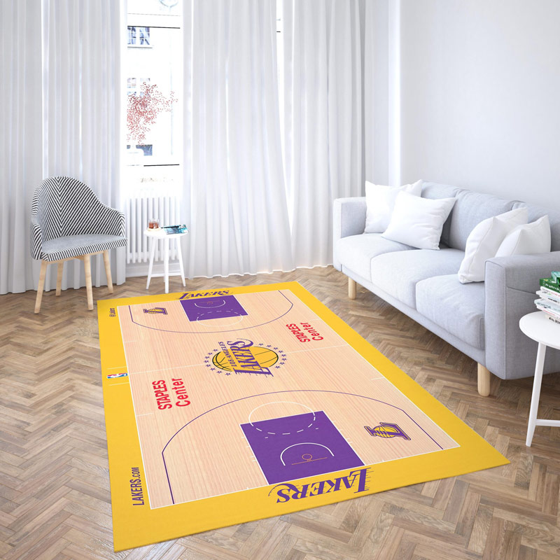 Los Angeles Lakers Rug NBA Area Rug Bedroom Area Rug Indoor Rugs Rectangle Carpet