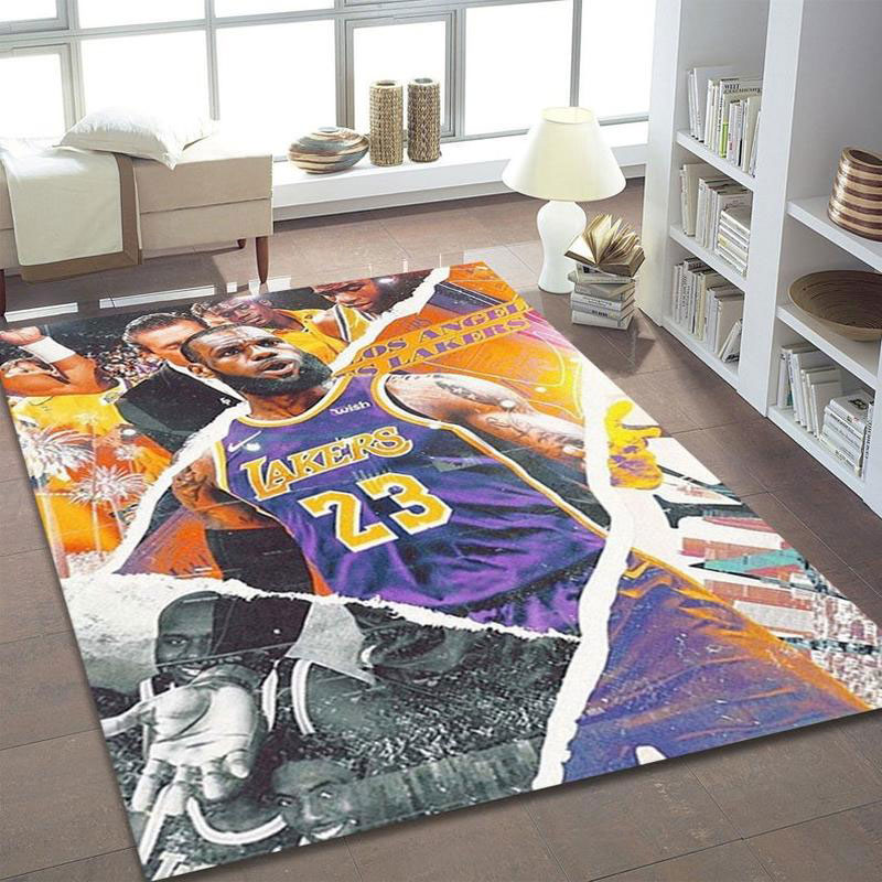 Los Angeles Lakers Rug NBA Area Rug Bedroom Area Rug Outdoor Rug Rectangle Carpet