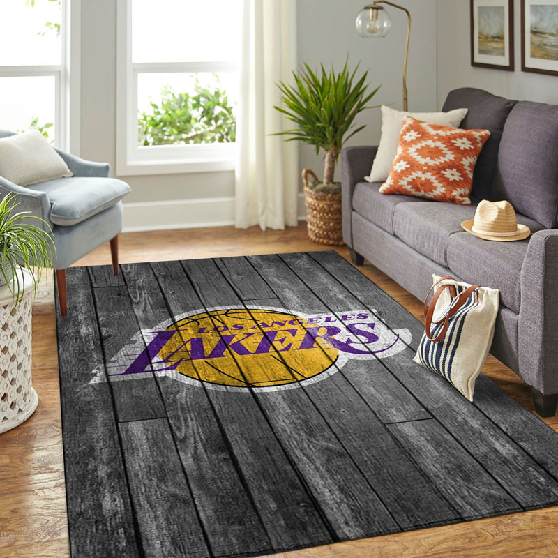 Los Angeles Lakers Area Rug NBA Area Rug Living Room Rug Indoor Outdoor Rug Rectangle Carpet