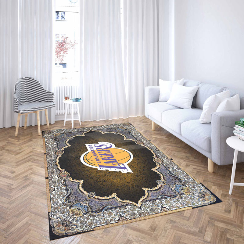 Los Angeles Lakers Area Rug NBA Area Rug Dining Room Rug Indoor Outdoor Rug Rectangle Carpet