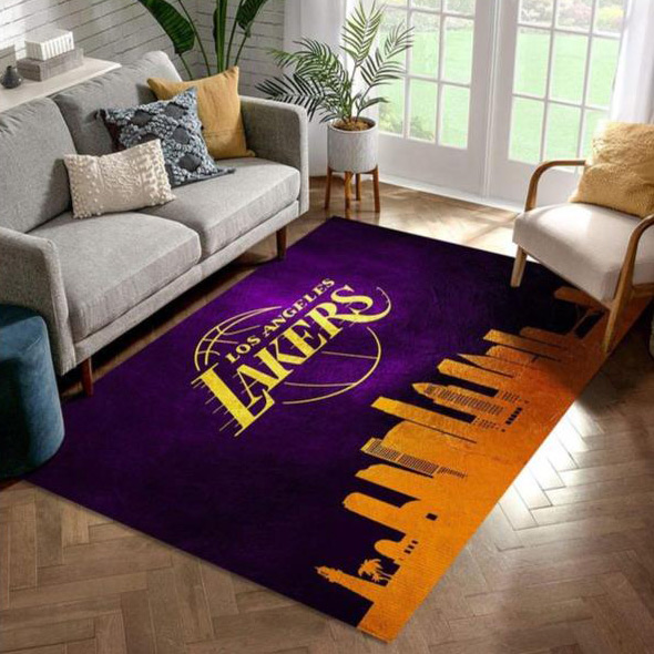 Los Angeles Lakers Rug NBA Area Rug Bedroom Rug Indoor Outdoor Rugs Rectangle Carpet