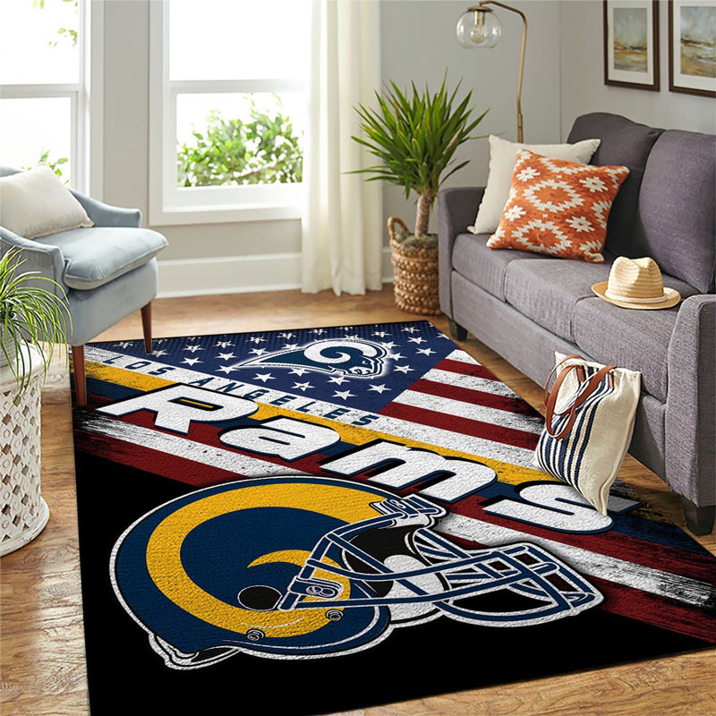 Los Angeles Rams Area Rug NFL Area Rug Dining Room Rug Indoor Rug Rectangle Carpet