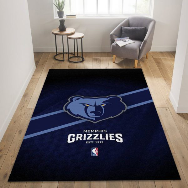 Memphis Grizzlies Area Rug NBA Area Rug Bathroom Rug Indoor Outdoor Rug Rectangle Carpet