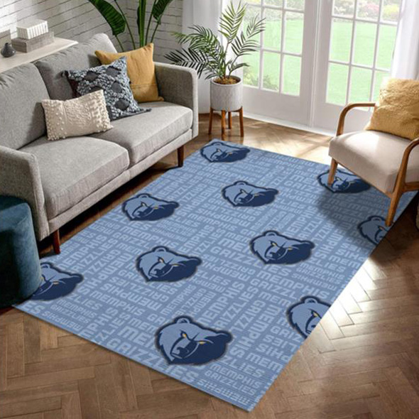 Memphis Grizzlies Area Rug NBA Area Rug Bathroom Rug Outdoor Rug Rectangle Carpet