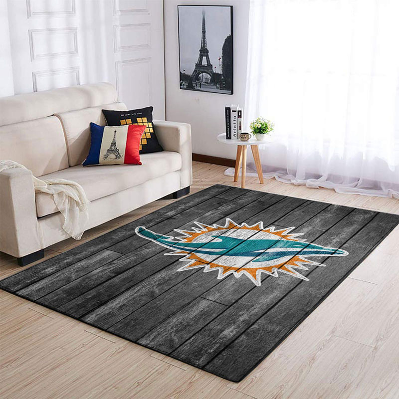 Miami Dolphins Rug NFL Area Rug Bedroom Area Rug Indoor Rug Rectangle Carpet