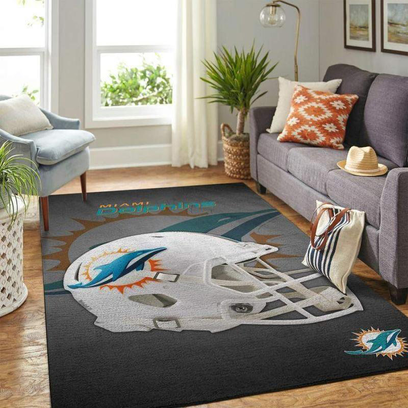 Miami Dolphins Area Rug NFL Area Rug Dining Room Rugs Outdoor Rugs Rectangle Carpet