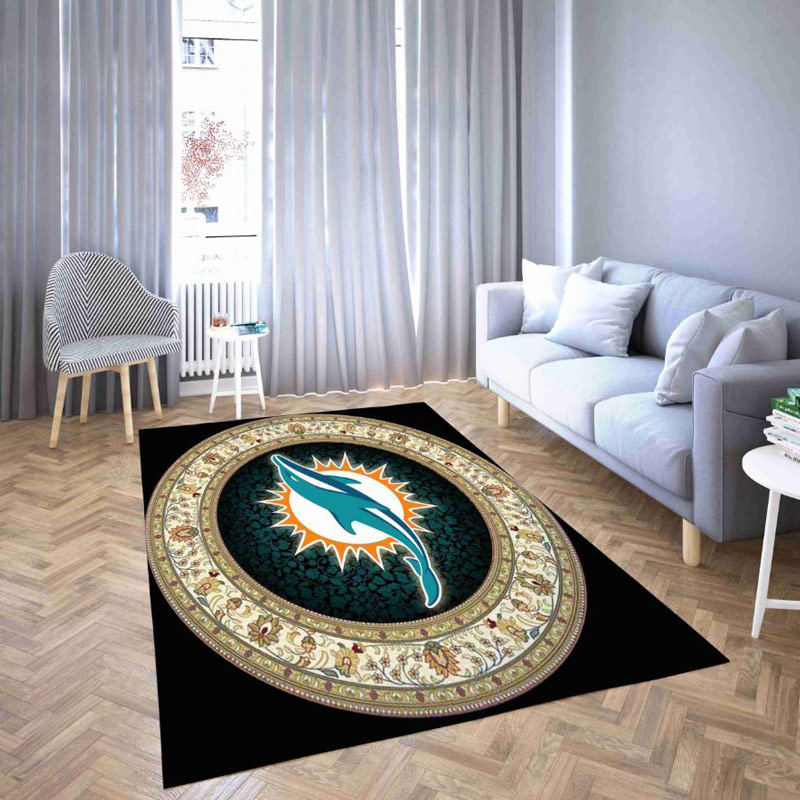 Miami Dolphins Rug NFL Area Rug Bathroom Rug Outdoor Rug Rectangle Carpet