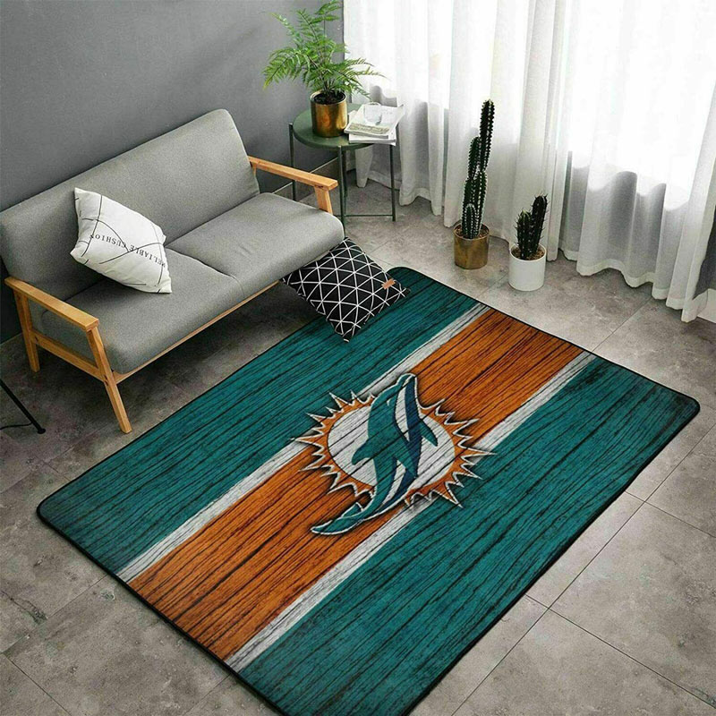 Miami Dolphins Rug NFL Area Rug Bathroom Rugs Indoor Outdoor Rugs Rectangle Carpet