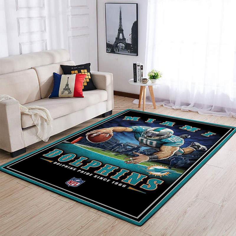 Miami Dolphins Rug NFL Area Rug Bedroom Area Rug Outdoor Rug Rectangle Carpet