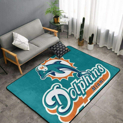 Miami Dolphins Rug NFL Area Rug Bathroom Rugs Outdoor Rugs Rectangle Carpet