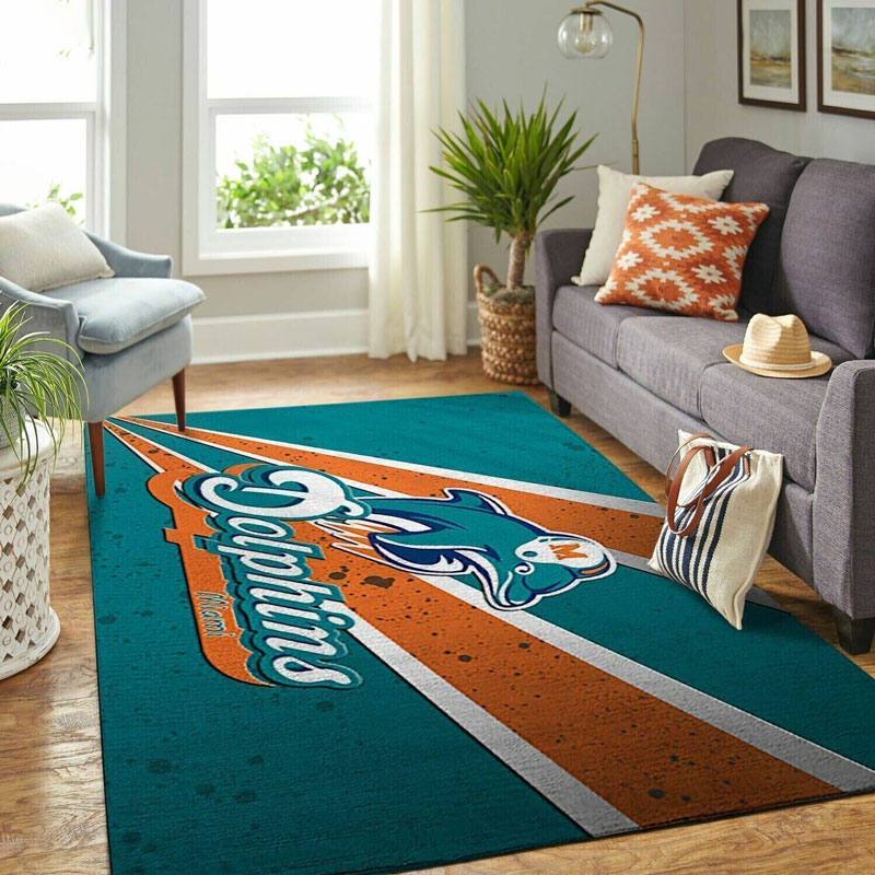 Miami Dolphins Area Rug NFL Area Rug Bathroom Rugs Outdoor Rugs Rectangle Carpet