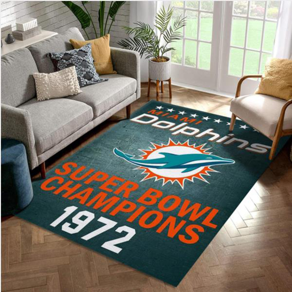 Miami Dolphins Area Rug NFL Area Rug Bedroom Area Rug Indoor Outdoor Rug Rectangle Carpet
