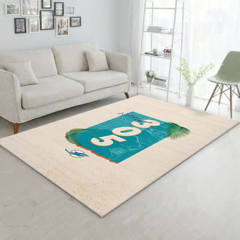 Miami Dolphins Area Rug NFL Area Rug Kitchen Rug Indoor Outdoor Rug Rectangle Carpet