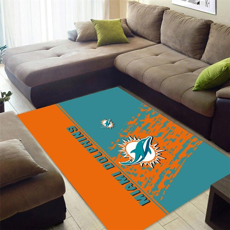 Miami Dolphins Rug NFL Area Rug Bathroom Rug Outdoor Rugs Rectangle Carpet