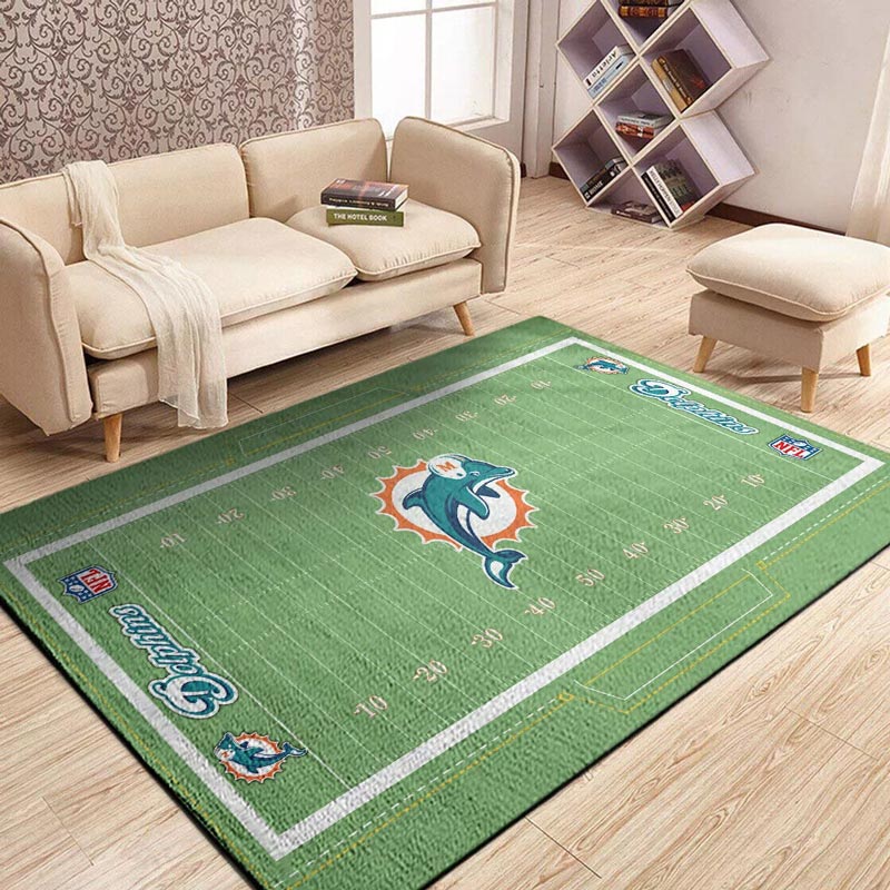 Miami Dolphins Rug NFL Area Rug Bedroom Rug Outdoor Rug Rectangle Carpet