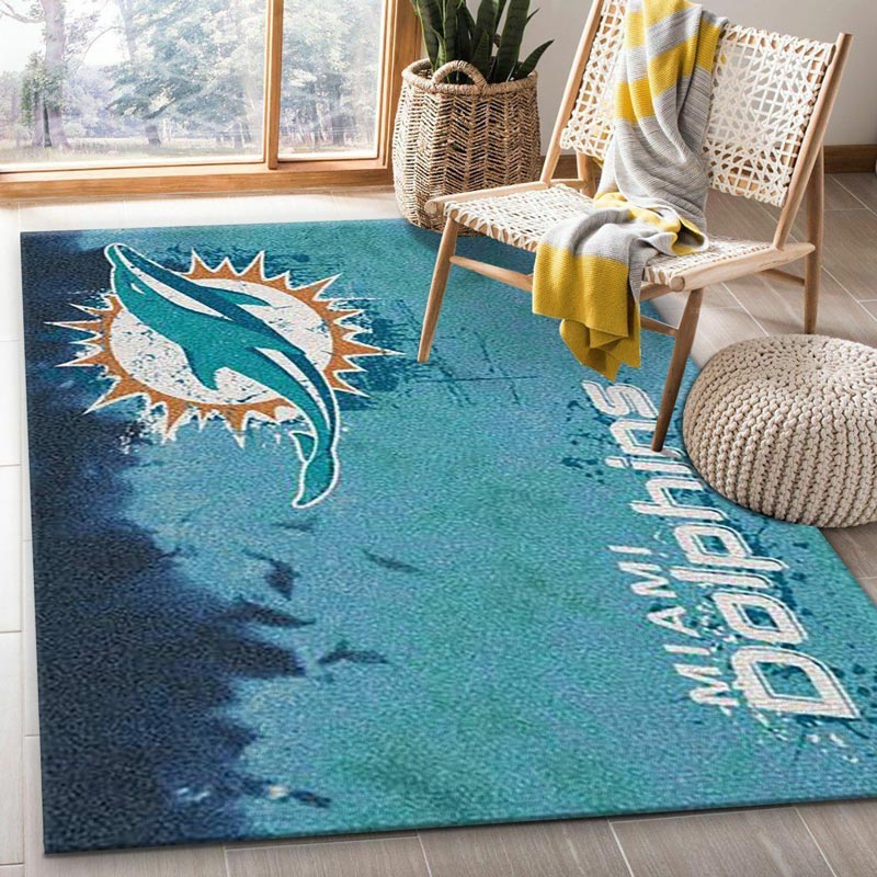 Miami Dolphins Rug NFL Area Rug Bedroom Area Rug Outdoor Rugs Rectangle Carpet