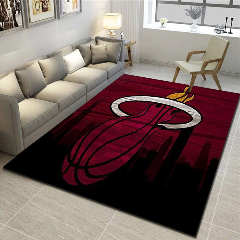 Miami Heat Rug NBA Area Rug Living Room Area Rug Outdoor Rugs Rectangle Carpet
