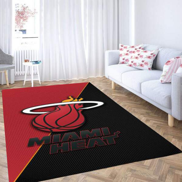 Miami Heat Area Rug NBA Area Rug Dining Room Rugs Indoor Outdoor Rug Rectangle Carpet