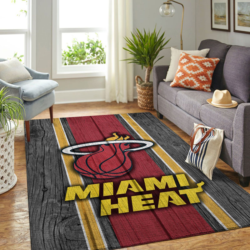 Miami Heat Area Rug NBA Area Rug Living Room Rug Indoor Rug Rectangle Carpet