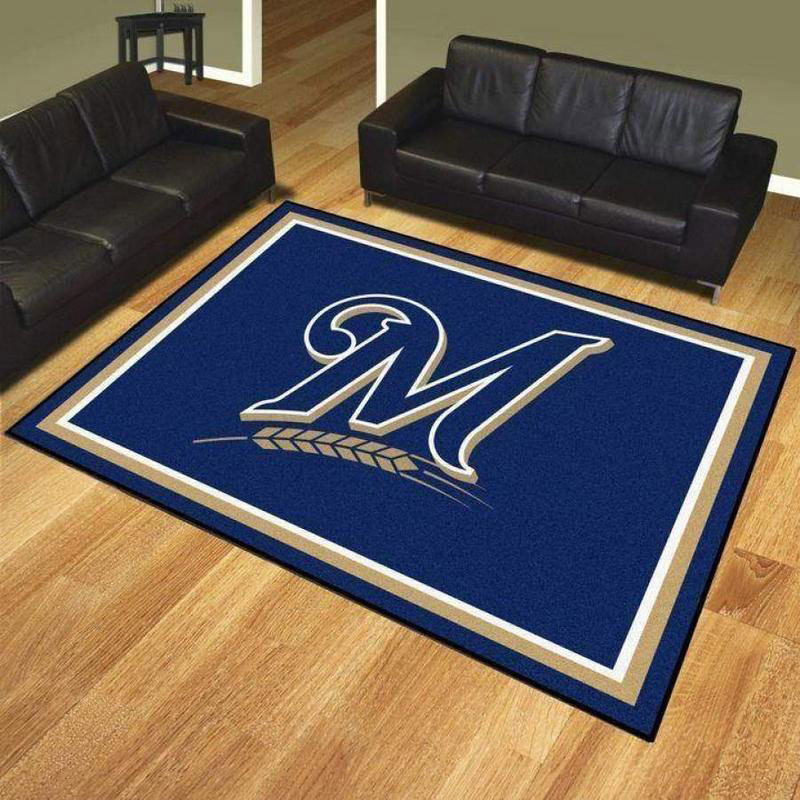 Milwaukee Brewers Area Rug MLB Area Rug Dining Room Rugs Indoor Outdoor Rugs Rectangle Carpet