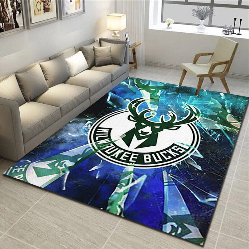 Milwaukee Bucks Area Rug NBA Area Rug Dining Room Rugs Indoor Outdoor Rugs Rectangle Carpet